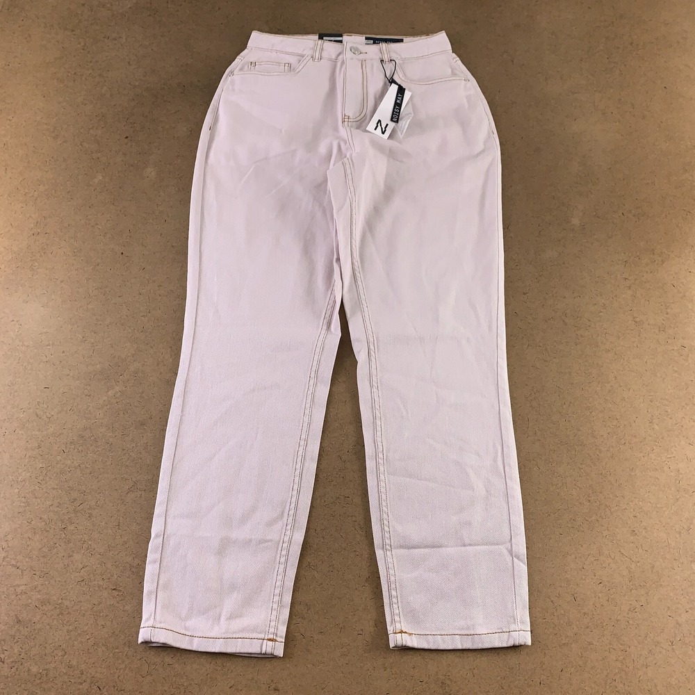 Noisy May Women's 26X32 Blush Denim Isabel High Waisted Tapered Mom Jeans NWT